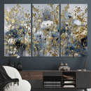 Abstract Floral Wall Art Canvas Print – Gold and Blue by MyGreatCanvas | Canvas Wall Art Prints | Photo Prints & Wall Decor
