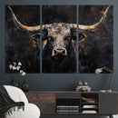 Abstract Longhorn Bull Wall Art Canvas Print – Rustic by MyGreatCanvas | Canvas Wall Art Prints | Photo Prints & Wall Decor
