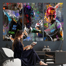 Graffiti Baseball Player Street Art Wall Art Canvas Print