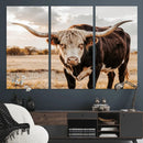 Texas Longhorn Bull Rustic Wall Art Canvas Print, Western by MyGreatCanvas | Canvas Wall Art Prints | Photo Prints & Wall Decor