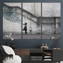 Banksy Girl with Butterflies Street Art Wall Art Canvas by MyGreatCanvas | Canvas Wall Art Prints | Photo Prints & Wall Decor