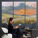 Mountain Sunset Wall Art Canvas Print Vintage Landscape by MyGreatCanvas | Canvas Wall Art Prints | Photo Prints & Wall Decor
