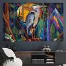 Colorful Heron Wall Art Canvas Print Tropical Bird Abstract by MyGreatCanvas | Canvas Wall Art Prints | Photo Prints & Wall Decor