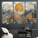 Boho Mountain Landscape Large Wall Art, Horizontal Gold by MyGreatCanvas | Canvas Wall Art Prints | Photo Prints & Wall Decor