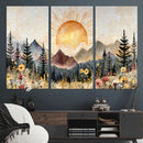 Boho Mountain Landscape Large Wall Art, Horizontal Gold by MyGreatCanvas | Canvas Wall Art Prints | Photo Prints & Wall Decor
