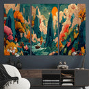 Colorful Japanese Landscape Print: Maximalist Panoramic Wall by MyGreatCanvas | Canvas Wall Art Prints | Photo Prints & Wall Decor
