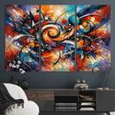 Geometric Abstract Wall Art Canvas Print, Orange Blue by MyGreatCanvas | Canvas Wall Art Prints | Photo Prints & Wall Decor