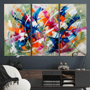 Geometric Abstract Wall Art Canvas Print, Orange Blue by MyGreatCanvas | Canvas Wall Art Prints | Photo Prints & Wall Decor
