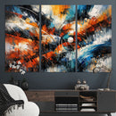 Geometric Abstract Wall Art Canvas Print, Orange Blue by MyGreatCanvas | Canvas Wall Art Prints | Photo Prints & Wall Decor