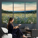 Wildflower Meadow Oil Painting Canvas — Daisy Lavender