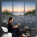 Sandy Dune Path Sunset Canvas Wall Art — Seagulls Beach by MyGreatCanvas | Canvas Wall Art Prints | Photo Prints & Wall Decor