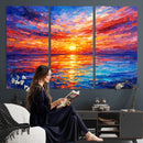 Colorful Knife Ocean Sunset Canvas — Orange Pink Teal by MyGreatCanvas | Canvas Wall Art Prints | Photo Prints & Wall Decor