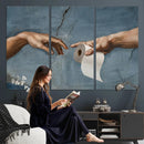 Funny Bathroom Canvas Wall Art, Michelangelo Creation of by MyGreatCanvas | Canvas Wall Art Prints | Photo Prints & Wall Decor