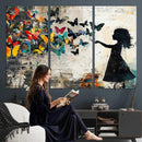 Banksy Butterfly Girl Wall Art Canvas Print, Framed Street by MyGreatCanvas | Canvas Wall Art Prints | Photo Prints & Wall Decor