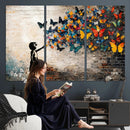 Banksy Graffiti Butterfly Girl Wall Art Canvas Print, Framed by MyGreatCanvas | Canvas Wall Art Prints | Photo Prints & Wall Decor