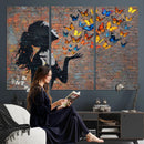 Urban Banksy Butterfly Girl Wall Art Canvas Print, Framed by MyGreatCanvas | Canvas Wall Art Prints | Photo Prints & Wall Decor