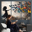 Banksy Butterfly Girl Wall Art Canvas Print, Framed Street by MyGreatCanvas | Canvas Wall Art Prints | Photo Prints & Wall Decor