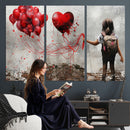 Girl Graffiti Wall Art Canvas Print, Red Balloon Heart by MyGreatCanvas | Canvas Wall Art Prints | Photo Prints & Wall Decor