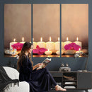 Spa Candles Orchid Canvas Print | Zen Wellness Relaxation by MyGreatCanvas | Canvas Wall Art Prints | Photo Prints & Wall Decor
