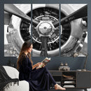 Vintage Propeller Plane Wall Art Canvas Print, Black and by MyGreatCanvas | Canvas Wall Art Prints | Photo Prints & Wall Decor