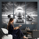 Airplane Wall Art Canvas Print, Black and White Jet Aircraft by MyGreatCanvas | Canvas Wall Art Prints | Photo Prints & Wall Decor