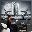 Propeller Plane Wall Art Canvas Print, Black and White by MyGreatCanvas | Canvas Wall Art Prints | Photo Prints & Wall Decor