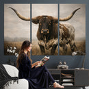 Longhorn Bull Wall Art Canvas Print, Western Farmhouse by MyGreatCanvas | Canvas Wall Art Prints | Photo Prints & Wall Decor