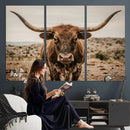 Texas Longhorn Bull Wall Art Canvas Print, Western Farmhouse by MyGreatCanvas | Canvas Wall Art Prints | Photo Prints & Wall Decor