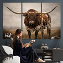 Texas Longhorn Canvas Wall Art Western Bull Desert Moody by MyGreatCanvas | Canvas Wall Art Prints | Photo Prints & Wall Decor