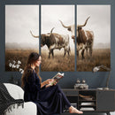 Texas Longhorn Canvas Wall Art Western Bull Desert Moody by MyGreatCanvas | Canvas Wall Art Prints | Photo Prints & Wall Decor