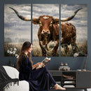 Texas Longhorn Canvas Wall Art Western Bull Desert Moody by MyGreatCanvas | Canvas Wall Art Prints | Photo Prints & Wall Decor
