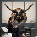 Texas Longhorn Canvas Wall Art Western Bull Desert Moody by MyGreatCanvas | Canvas Wall Art Prints | Photo Prints & Wall Decor