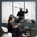 Cowboy Lasso Canvas Wall Art, Black White Western Horse by MyGreatCanvas | Canvas Wall Art Prints | Photo Prints & Wall Decor