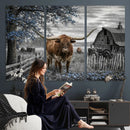 Texas Longhorn Canvas Wall Art, Rustic Farm Barn Bluebonnet by MyGreatCanvas | Canvas Wall Art Prints | Photo Prints & Wall Decor