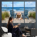 Large Beach Canvas Wall Art Coastal Adirondack Chairs Ocean by MyGreatCanvas | Canvas Wall Art Prints | Photo Prints & Wall Decor