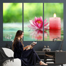 Zen Lotus Candle Canvas Wall Art Pink Spa Meditation by MyGreatCanvas | Canvas Wall Art Prints | Photo Prints & Wall Decor