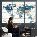 Watercolor World Map Canvas Wall Art Print – Abstract by MyGreatCanvas | Canvas Wall Art Prints | Photo Prints & Wall Decor