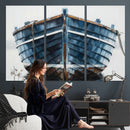 Blue Wooden Rowboat Canvas Wall Art, Coastal Nautical Boat Painting Print for Lake Beach House Decor, Minimalist Maritime Decor Artwork by MyGreatCanvas | Canvas Wall Art Prints | Photo Prints & Wall Decor