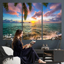 Hawaii Beach Sunset Canvas Wall Art Print, Tropical Ocean Landscape Artwork, Palm Tree Coastal Decor for Living Room Bedroom by MyGreatCanvas | Canvas Wall Art Prints | Photo Prints & Wall Decor