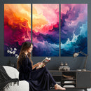 Colorful Abstract Canvas Wall Art Print, Vibrant Popup Color Art Print