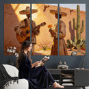Mexican Couple Canvas Wall Art, Romantic Serenade Guitar Painting Print, Southwestern Desert Adobe Decor, Warm Golden Folk Art, Living Room Art by MyGreatCanvas | Canvas Wall Art Prints | Photo Prints & Wall Decor
