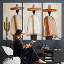 Mexican Wall Art Canvas Print, Southwestern Sombrero Poncho Painting, Neutral Earthy Boho Decor, Fiesta Living Room Art, Impasto Style Print by MyGreatCanvas | Canvas Wall Art Prints | Photo Prints & Wall Decor