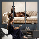 Funny Horse on Sofa Canvas Wall Art, Quirky Horse Lounging Photo Print, Whimsical Animal Decor, Living Room Conversation Art, Horse Lover Gift by MyGreatCanvas | Canvas Wall Art Prints | Photo Prints & Wall Decor