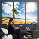 Tropical Beach Canvas Wall Art, Palm Tree Ocean Photo Print, Coastal Living Room Decor, Turquoise Sea Beach House Art, Summer Wall Art by MyGreatCanvas | Canvas Wall Art Prints | Photo Prints & Wall Decor