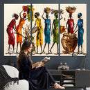 African Folk Art Canvas Wall Art, Colorful African Women Village Painting Print, Tribal Ethnic Home Decor, Vibrant African Art, Living Room by MyGreatCanvas | Canvas Wall Art Prints | Photo Prints & Wall Decor