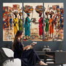 African Folk Art Canvas Wall Art, Colorful African Women Village Painting Print, Tribal Ethnic Home Decor, Vibrant African Art, Living Room by MyGreatCanvas | Canvas Wall Art Prints | Photo Prints & Wall Decor