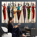 African Folk Art Canvas Wall Art, Colorful African Women Village Painting Print, Tribal Ethnic Home Decor, Vibrant African Art, Living Room by MyGreatCanvas | Canvas Wall Art Prints | Photo Prints & Wall Decor