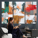 Blue Teal Abstract Canvas Wall Art, Modern Textured Painting Print, Navy Orange White Contemporary Art, Neutral Living Room Decor, Office Art by MyGreatCanvas | Canvas Wall Art Prints | Photo Prints & Wall Decor