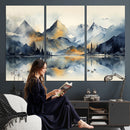 Lake Abstract Mountain Wall Art Canvas Print