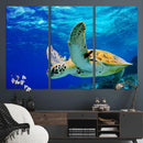 Sea Turtle Wall Art Canvas Print, Sea life in the Ocean Wall